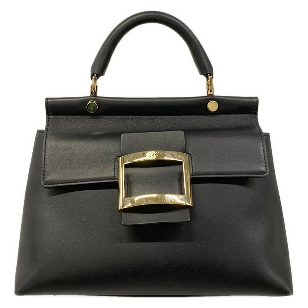 Roger Vivier Viv Kaba Leather Bag Black #326037R97B